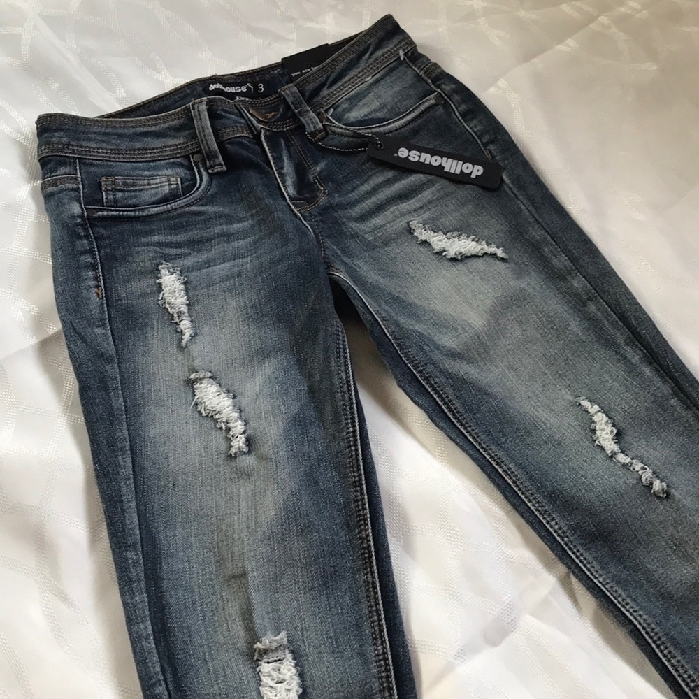 NWT Dollhouse ripped skinny jeans size 3